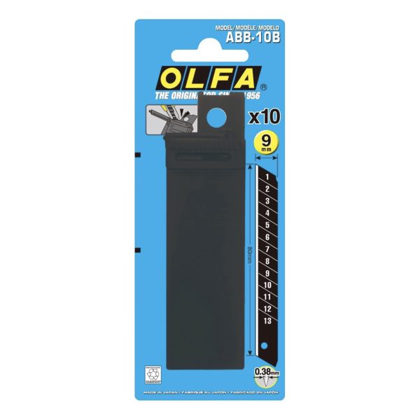 Olfa 9mm Excel Ultra Black blades 10PK (ABB-10B)